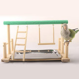 Maxbell Parrot Wood Stand Activity Center Ladder w/Cup Frosted Stand with 5cm Cups
