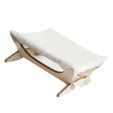 Maxbell Wooden Indoor Winter Warm Cat Bed Foldable Cat Hammock Pet Supplies White