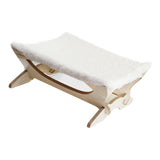 Maxbell Wooden Indoor Winter Warm Cat Bed Foldable Cat Hammock Pet Supplies White