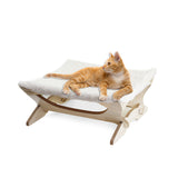 Maxbell Wooden Indoor Winter Warm Cat Bed Foldable Cat Hammock Pet Supplies White