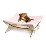 Maxbell Wooden Indoor Winter Warm Cat Bed Foldable Cat Hammock Pet Supplies Pink