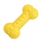 Maxbell Rubber Bone Shape Dog Chew Toys Food Leaking Toy Pet Training Supply Yellow