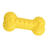 Maxbell Rubber Bone Shape Dog Chew Toys Food Leaking Toy Pet Training Supply Yellow