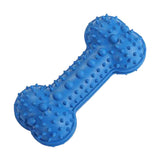 Maxbell Rubber Bone Shape Dog Chew Toys Food Leaking Toy Pet Training Supply Blue