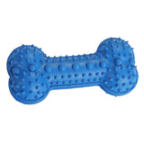 Maxbell Rubber Bone Shape Dog Chew Toys Food Leaking Toy Pet Training Supply Blue