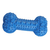 Maxbell Rubber Bone Shape Dog Chew Toys Food Leaking Toy Pet Training Supply Blue