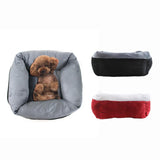 Maxbell Winter Soft Warm Plush Square Nest Bed for Small Medium Dogs Cat Navy Blue