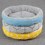 Maxbell Small Dog Sleeping Bed Pet Round Cozy Comfortable Bed Nest Yellow Grid-S
