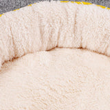 Maxbell Small Dog Sleeping Bed Pet Round Cozy Comfortable Bed Nest Yellow Grid-L