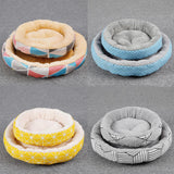 Maxbell Small Dog Sleeping Bed Pet Round Cozy Comfortable Bed Nest Yellow Grid-L