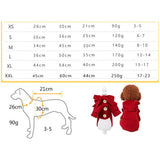 Maxbell Small Dog Winter Warm Clothes Clothing New Year Outfit Apparels Red-M