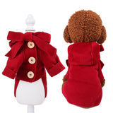 Maxbell Small Dog Winter Warm Clothes Clothing New Year Outfit Apparels Red-M