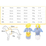 Maxbell Pet Dog Clothes Overall Yellow, Duck+Blue Grid/ Cotton Linen 3 Sizes S