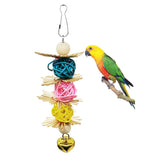 Maxbell Parrot Bird Toys Natural Straw Chew Toys Birds Hanging Bells Toys