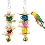 Maxbell Parrot Bird Toys Natural Straw Chew Toys Birds Hanging Bells Toys