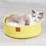 Maxbell Cat Sleeping Cozy Bed Cat Paw Scratcher Bed Nest House For Cat Kitten Yellow