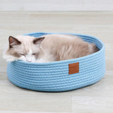 Maxbell Cat Sleeping Cozy Bed Cat Paw Scratcher Bed Nest House For Cat Kitten Blue