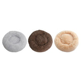 Maxbell Donut Cat Bed Faux Fur Dog Bed Indoor Round Pet Bed Cushion Light Gray S