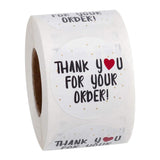 Maxbell 500Pieces Roll Thank You Packaging Sealing Stickers THANK YOU FOR YOUR ORDER