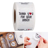 Maxbell 500Pieces Roll Thank You Packaging Sealing Stickers THANK YOU FOR YOUR ORDER