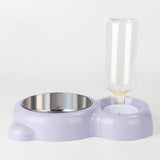Maxbell Automatic Pet Feeder Auto Dog Cat Food Water Bowl Dispenser Purple