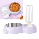 Maxbell Automatic Pet Feeder Auto Dog Cat Food Water Bowl Dispenser Purple