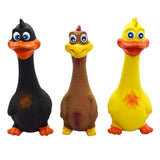Maxbell Rubber Chicken Screaming Shrilling Puppy Chewing Squeeze Yellow 19x7cm