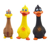 Maxbell Rubber Chicken Screaming Shrilling Puppy Chewing Squeeze Yellow 19x7cm