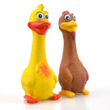Maxbell Rubber Chicken Screaming Shrilling Puppy Chewing Squeeze Yellow 19x7cm