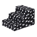 Maxbell Dog Steps Ramp Foam Couch Removable Cover Pet Training 3Step Stair Black