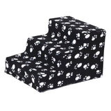 Maxbell Dog Steps Ramp Foam Couch Removable Cover Pet Training 3Step Stair Black