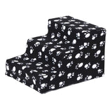 Maxbell Dog Steps Ramp Foam Couch Removable Cover Pet Training 3Step Stair Black