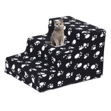 Maxbell Dog Steps Ramp Foam Couch Removable Cover Pet Training 3Step Stair Black