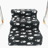 Maxbell Dog Steps Ramp Foam Couch Removable Cover Pet Training 3Step Stair Black