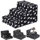 Maxbell Dog Steps Ramp Foam Couch Removable Cover Pet Training 3Step Stair Black