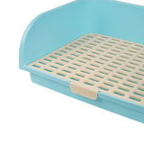 Maxbell Pet Litter Box Corner Toilet Tray Pan Potty Trainer Adult Rabbit Cage Blue