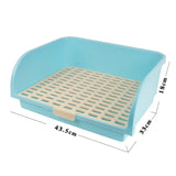 Maxbell Pet Litter Box Corner Toilet Tray Pan Potty Trainer Adult Rabbit Cage Blue