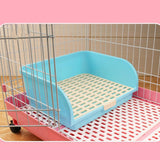 Maxbell Pet Litter Box Corner Toilet Tray Pan Potty Trainer Adult Rabbit Cage Blue