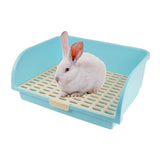 Maxbell Pet Litter Box Corner Toilet Tray Pan Potty Trainer Adult Rabbit Cage Blue