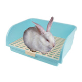 Maxbell Pet Litter Box Corner Toilet Tray Pan Potty Trainer Adult Rabbit Cage Blue