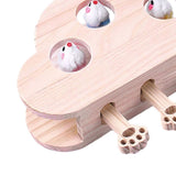 Maxbell Cloud Shape Cat Hunt Interactive Toys Wooden Whack Mouse Puzzle Toy mice