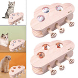 Maxbell Cloud Shape Cat Hunt Interactive Toys Wooden Whack Mouse Puzzle Toy mice