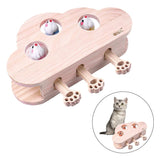 Maxbell Cloud Shape Cat Hunt Interactive Toys Wooden Whack Mouse Puzzle Toy mice