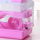 Maxbell 2 Tiers Hamster Cage Habitat Large House Mice Rats Small Animals Light Pink