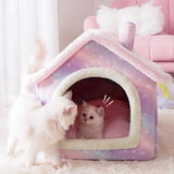 Maxbell Pet Dog Bed Warm Winter Indoor Deep Sleep Cat Pet Supplies Kennel Dog House Pink M