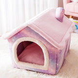 Maxbell Pet Dog Bed Warm Winter Indoor Deep Sleep Cat Pet Supplies Kennel Dog House Pink M