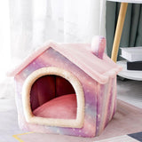 Maxbell Pet Dog Bed Warm Winter Indoor Deep Sleep Cat Pet Supplies Kennel Dog House Pink M