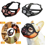 Maxbell Adjustable Pet Dog Mask Anti Bark Bite Chewing Mesh Mouth Muzzle Grooming Tongue Out Orange S