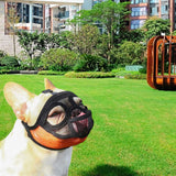 Maxbell Adjustable Pet Dog Mask Anti Bark Bite Chewing Mesh Mouth Muzzle Grooming Tongue Out Orange S