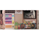 Maxbell Corrugated Cardboard Cat House with Scratching Pad for Training Toy Cats Pink